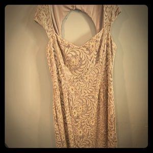 Ralph Lauren long dress in cream with keyhole back